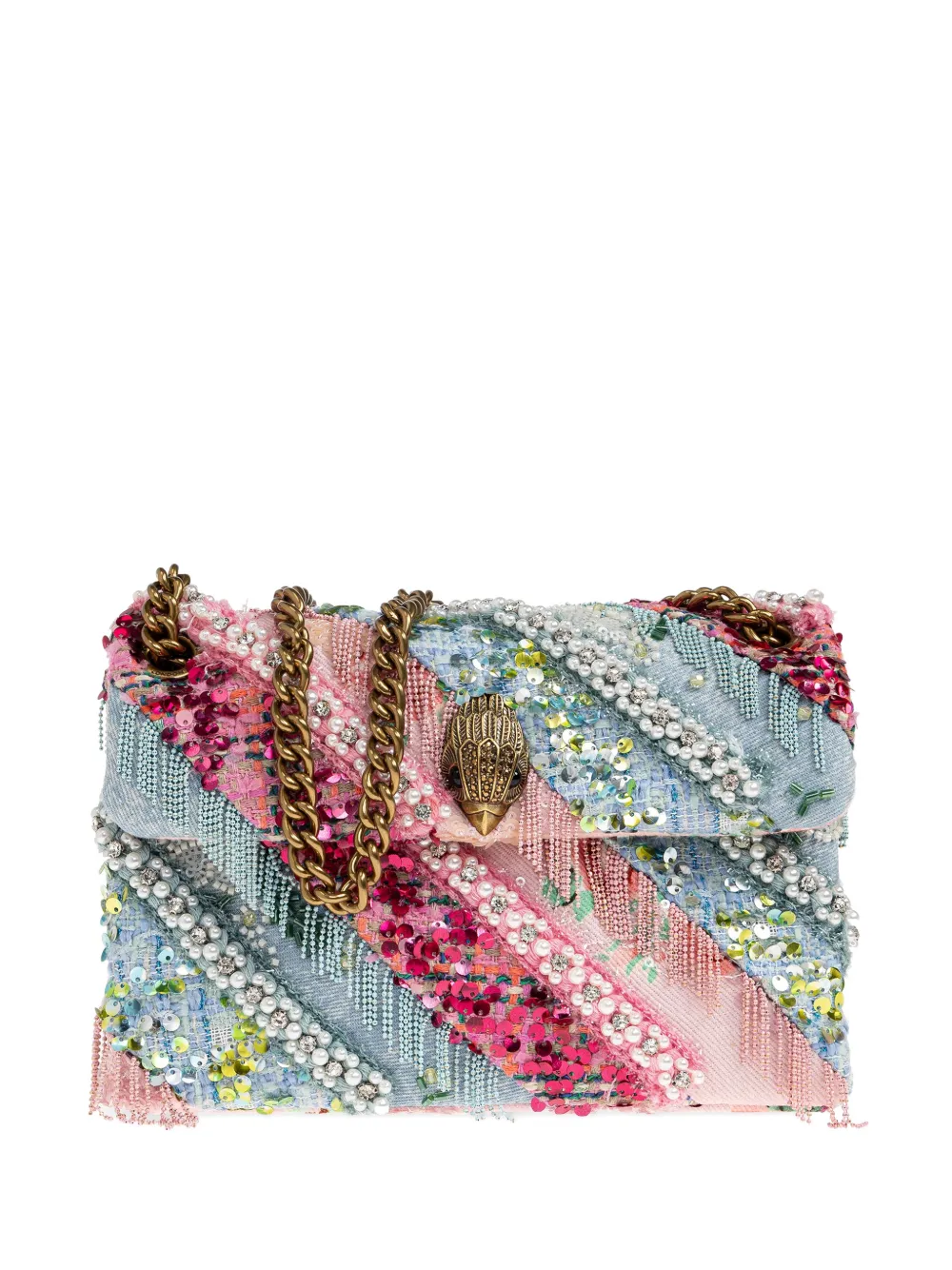 Kurt Geiger London Kensington fringed shoulder bag - Blu