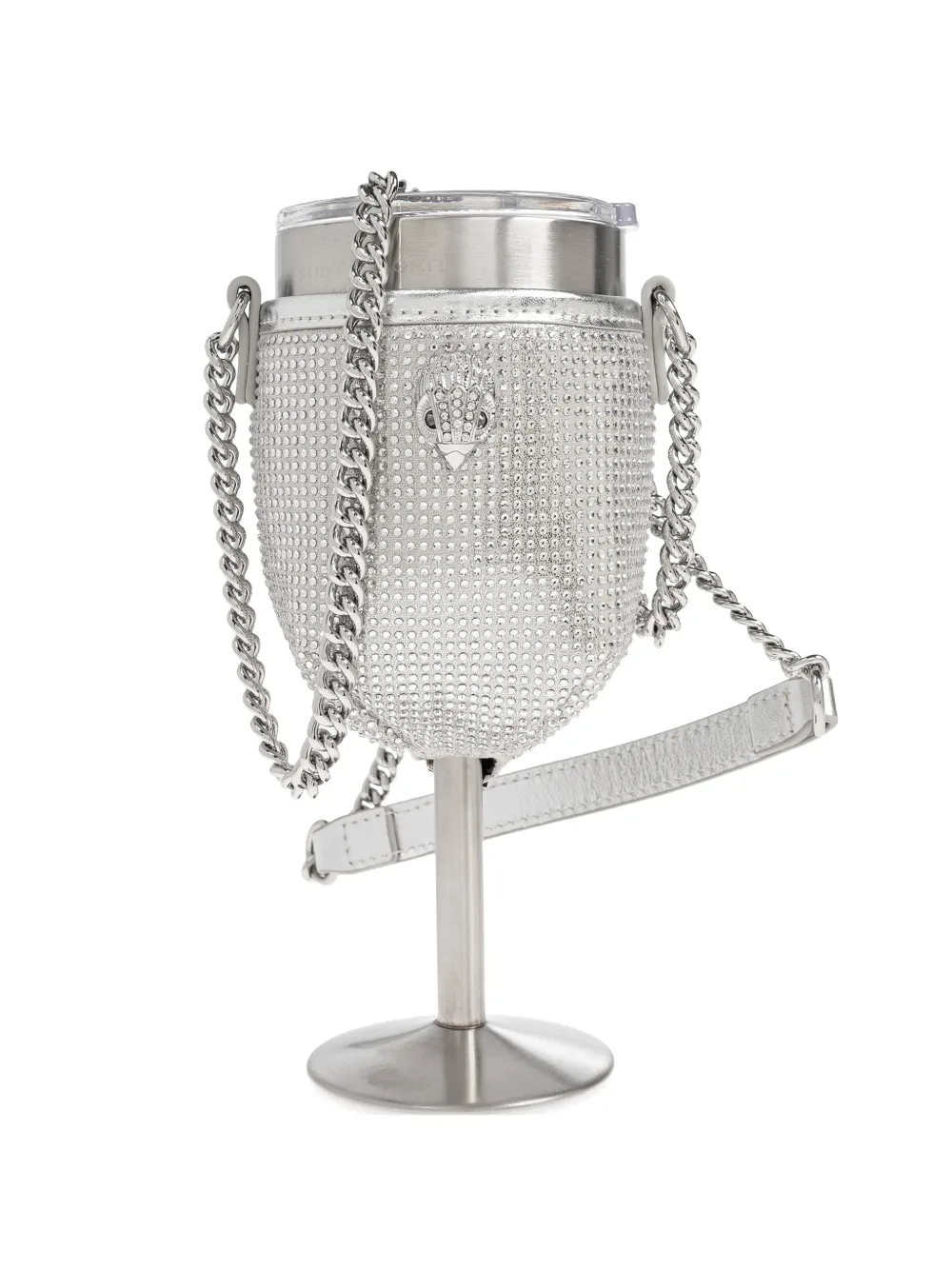 Kurt Geiger London Kensington wine glass cross body bag - Argento