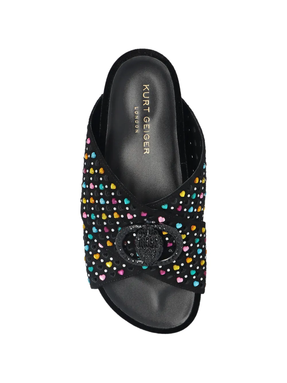 Kurt Geiger London Platte verfraaide sandalen met gekruiste bandjes Zwart