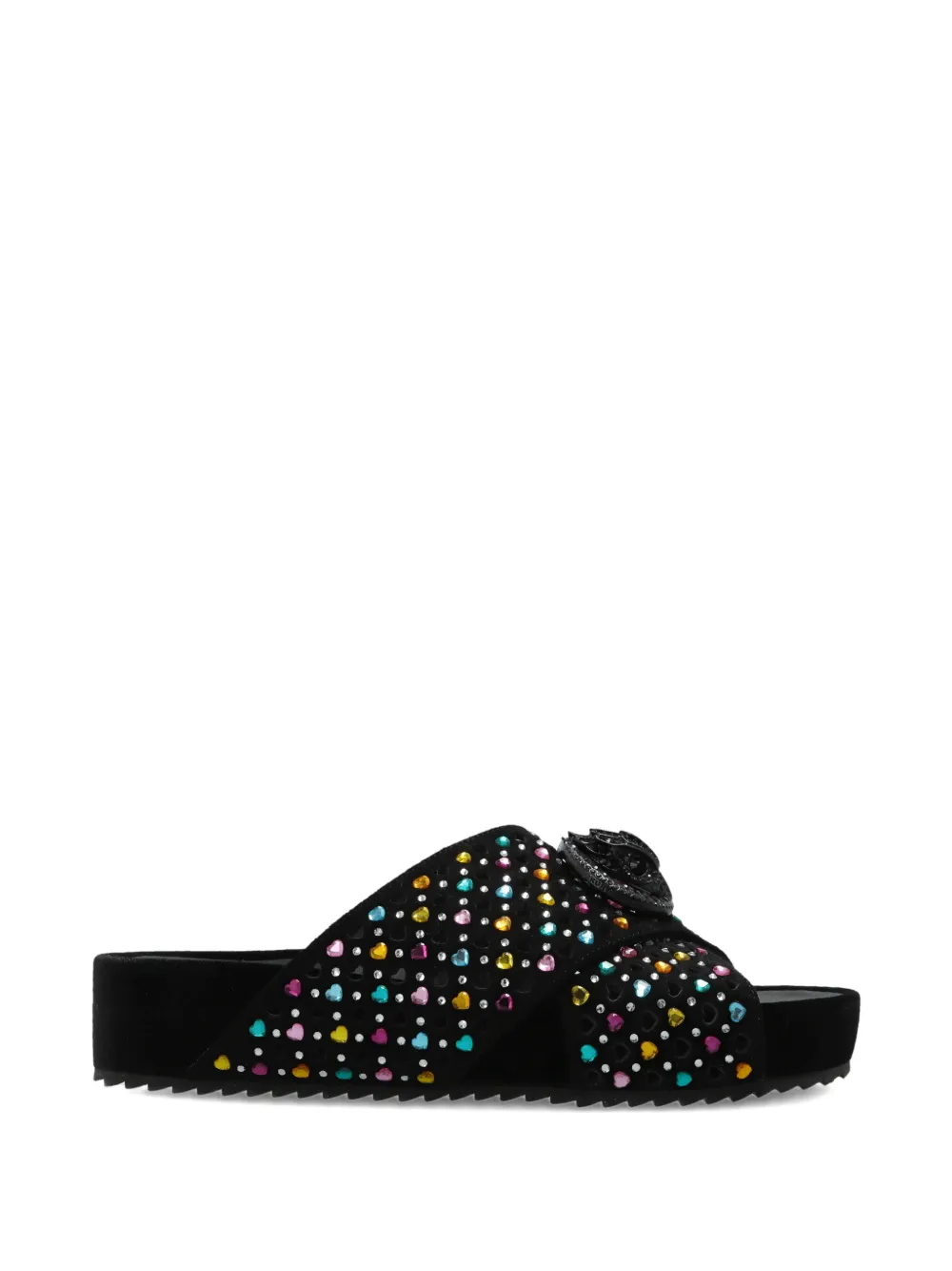 Kurt Geiger London Platte verfraaide sandalen met gekruiste bandjes Zwart