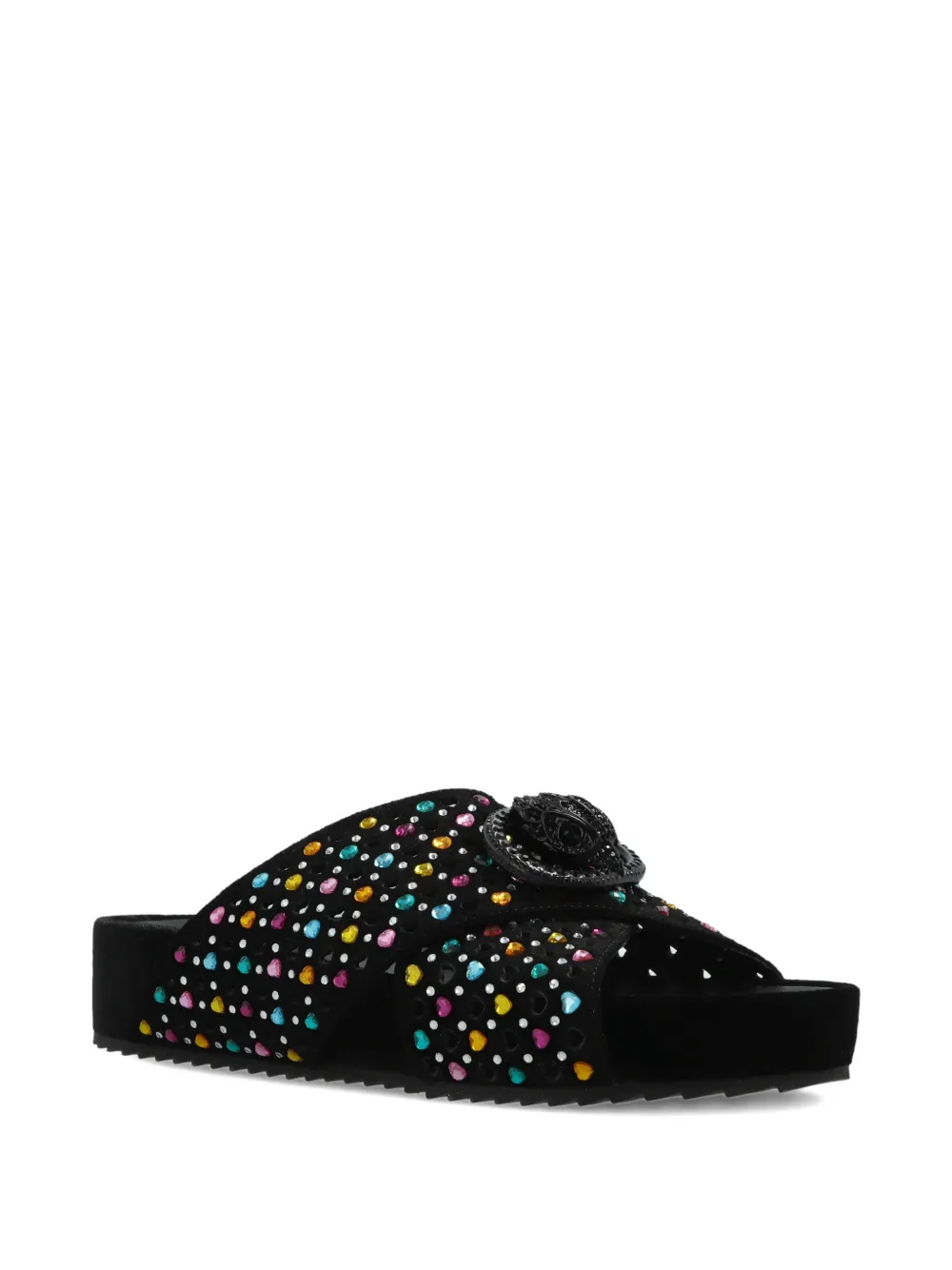 Kurt Geiger London Platte verfraaide sandalen met gekruiste bandjes Zwart