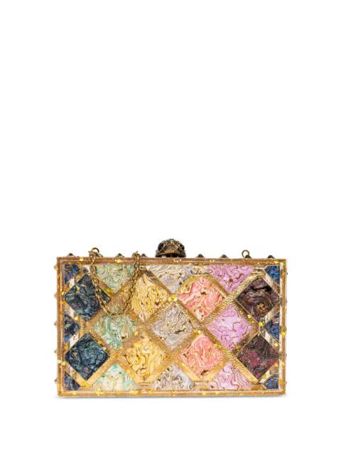 Kurt Geiger London crystal quilted box clutch bag
