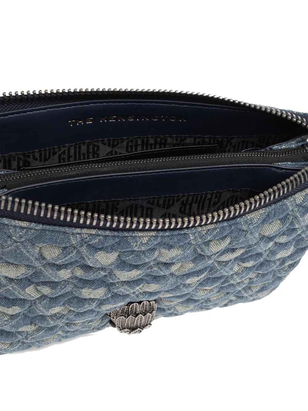 Kurt Geiger London Kensington Puff schoudertas met kettinghengsel Blauw