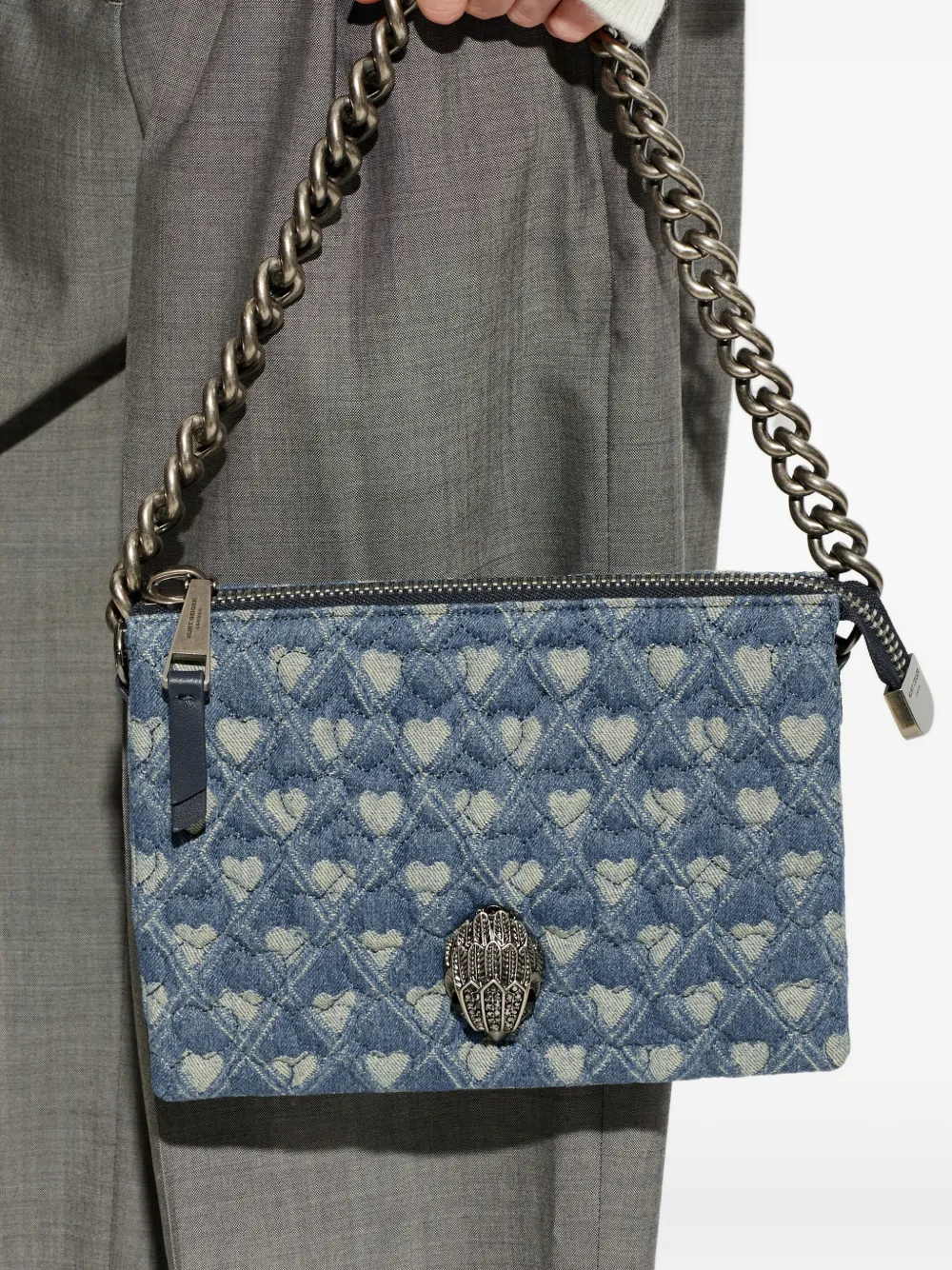 Kurt Geiger London Kensington Puff schoudertas met kettinghengsel Blauw