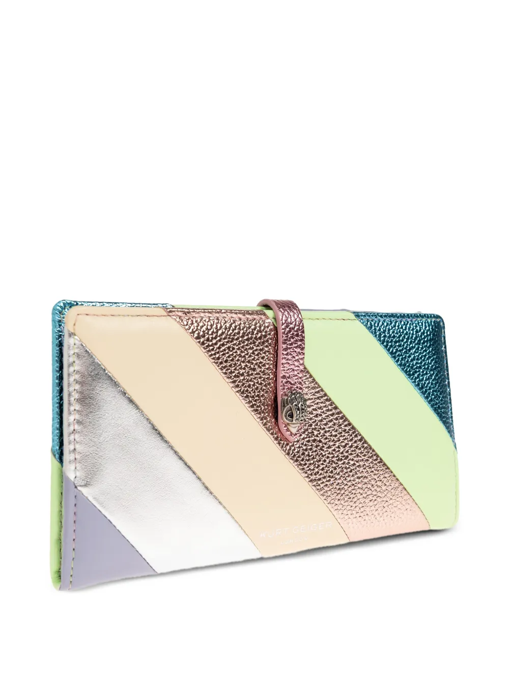  Kurt Geiger London Striped Calf Leather Wallet - Neutrals 
