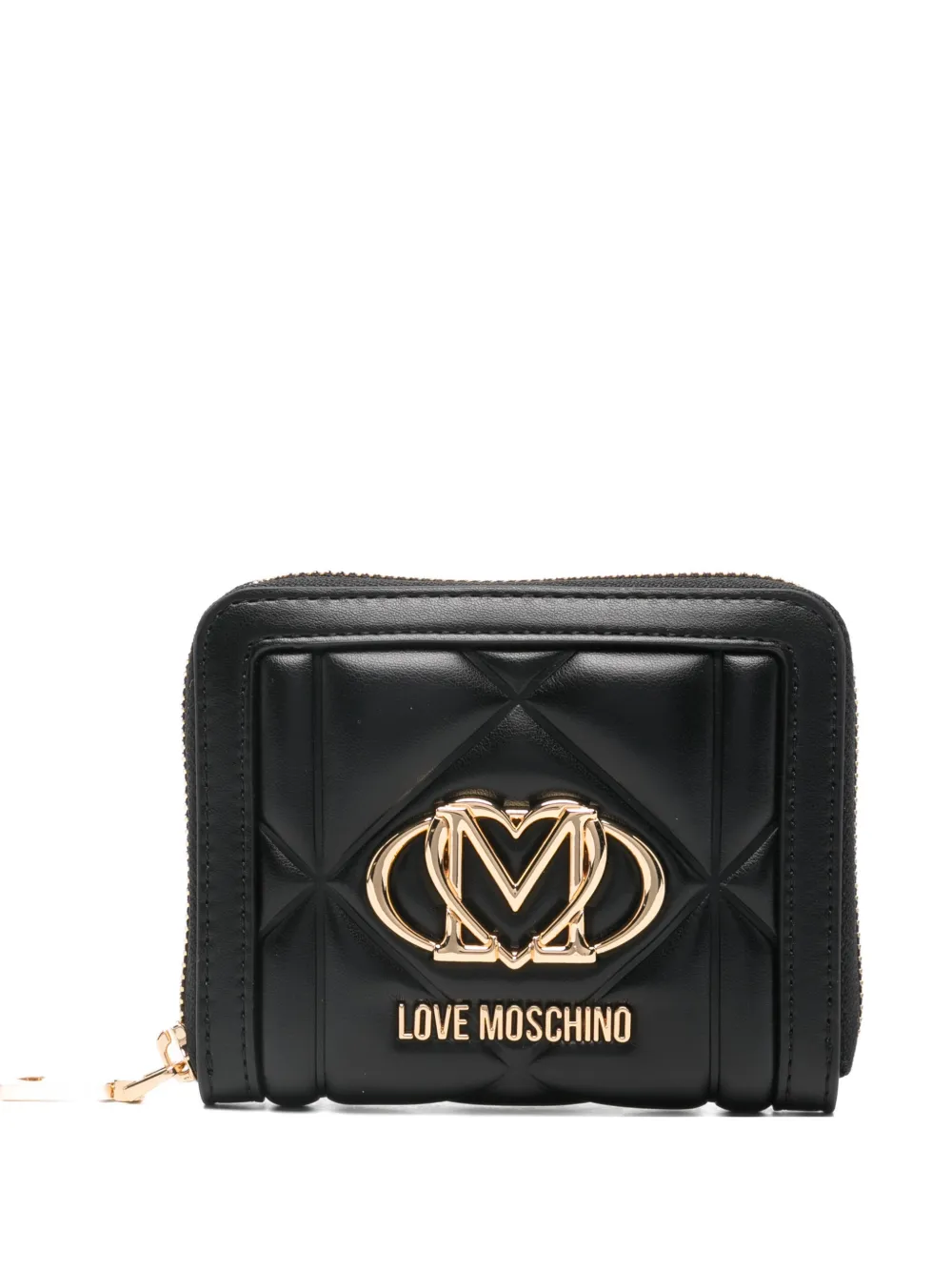 Love Moschino quilted logo-plaque wallet - Nero