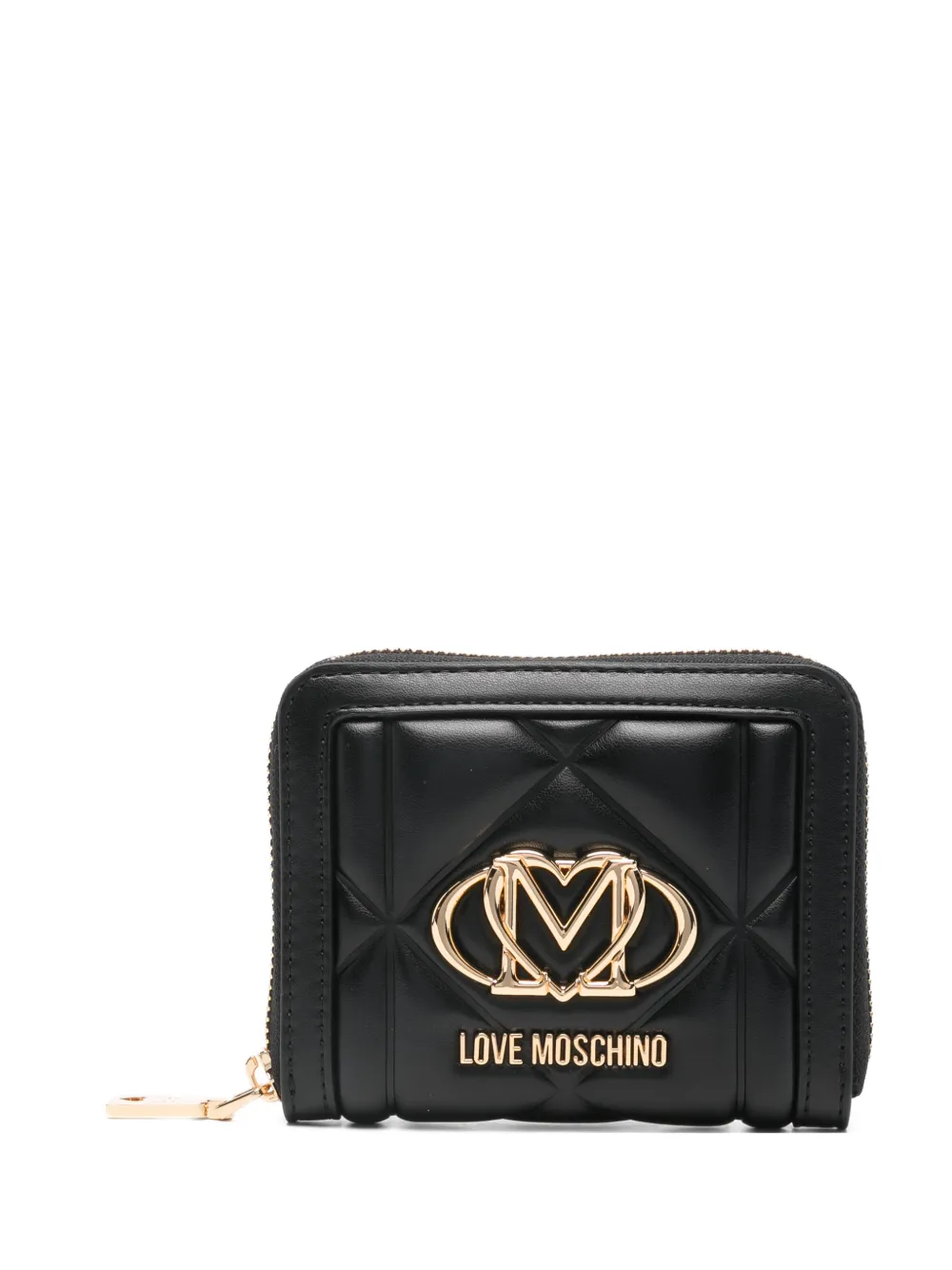 Love Moschino quilted logo-plaque wallet - Nero