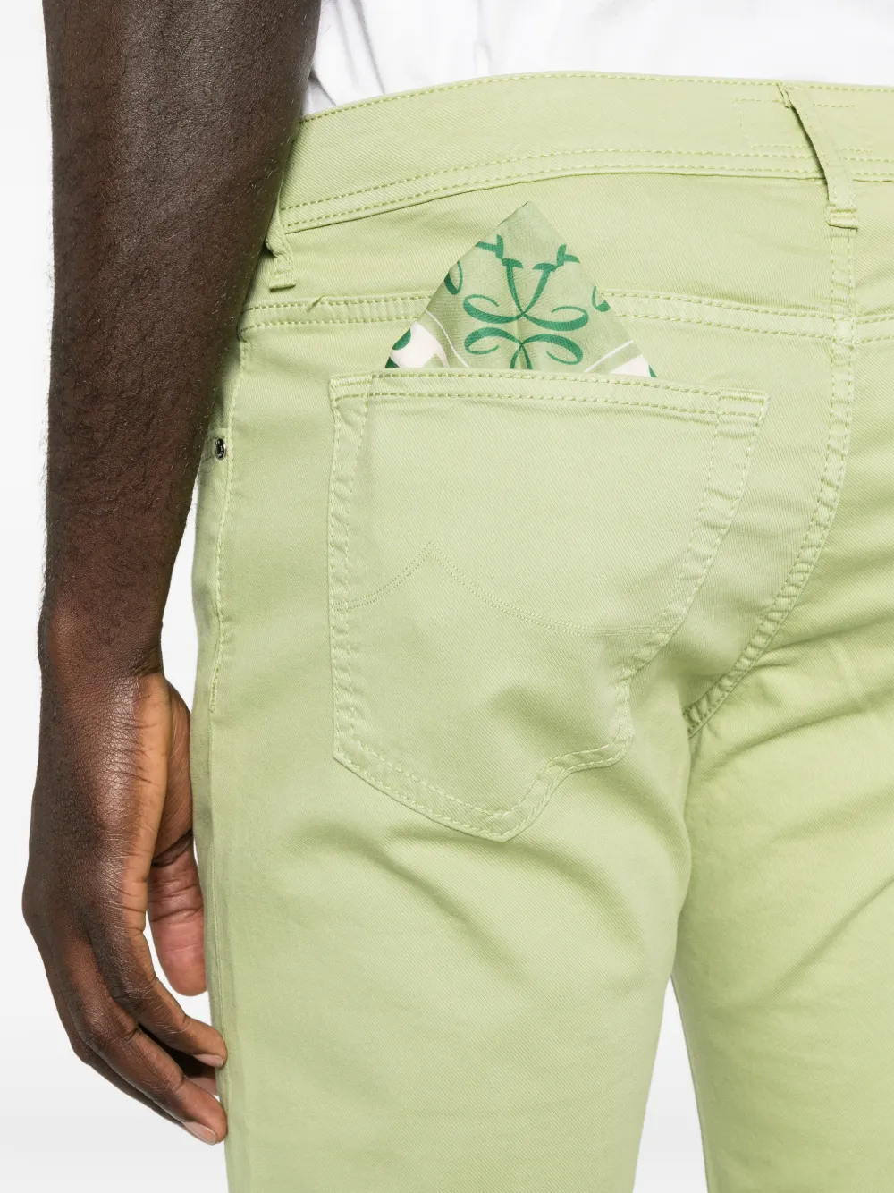 Jacob Cohën Slim-fit jeans met knopen Groen