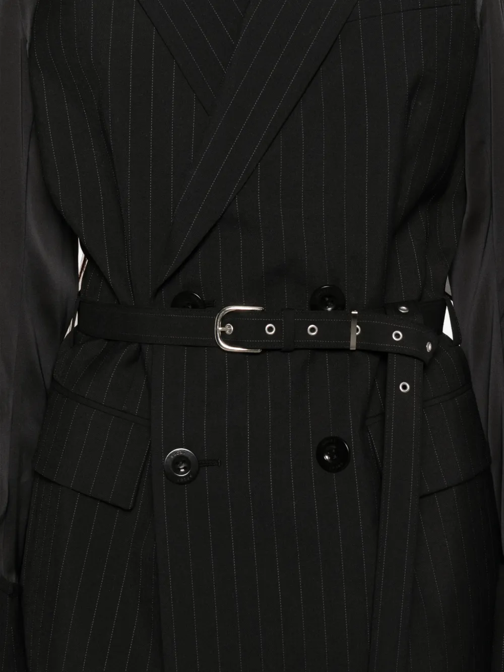 sacai Blazer met krijtstreep Zwart