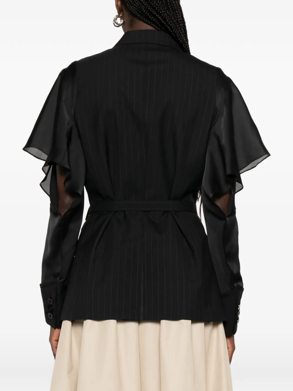 sacai Blazer met krijtstreep Zwart
