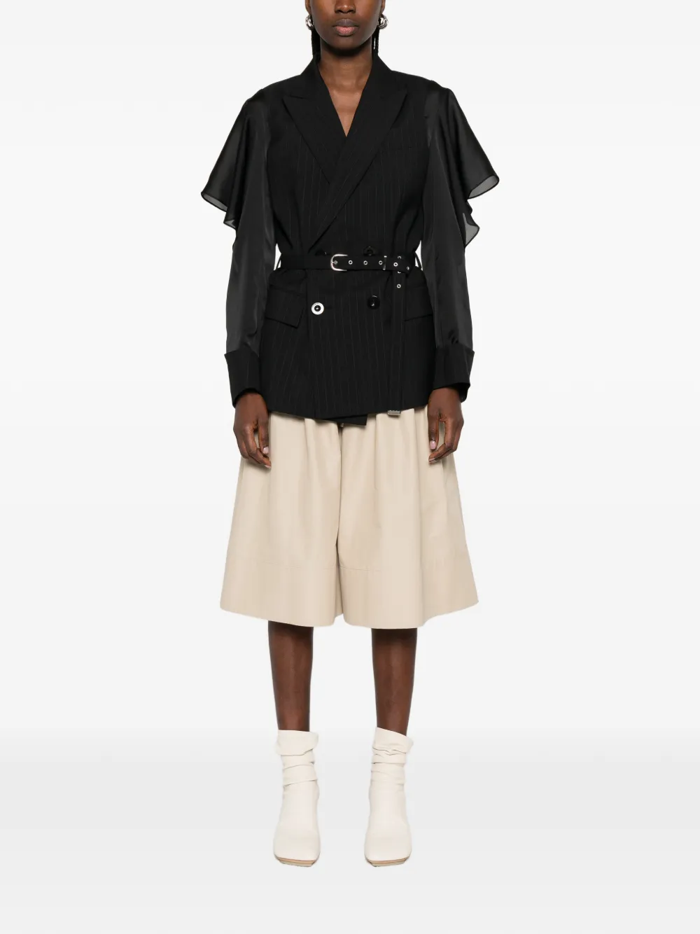 sacai Blazer met krijtstreep Zwart