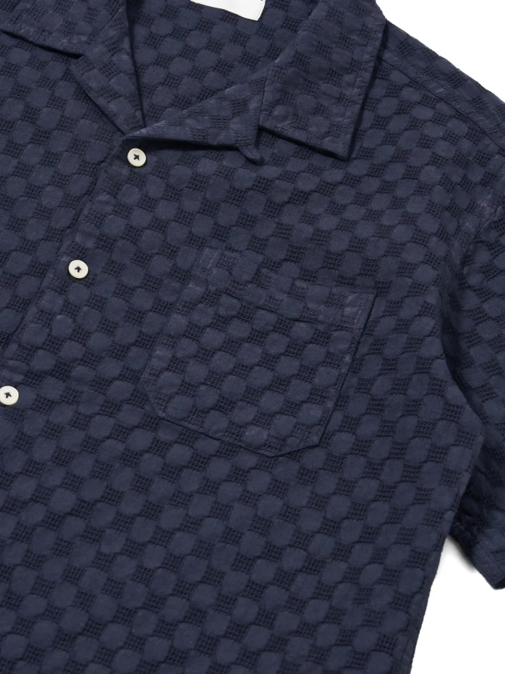 Universal Works Overhemd met stippen en textuur Blauw
