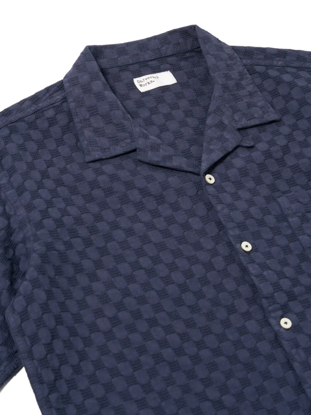 Universal Works Overhemd met stippen en textuur Blauw