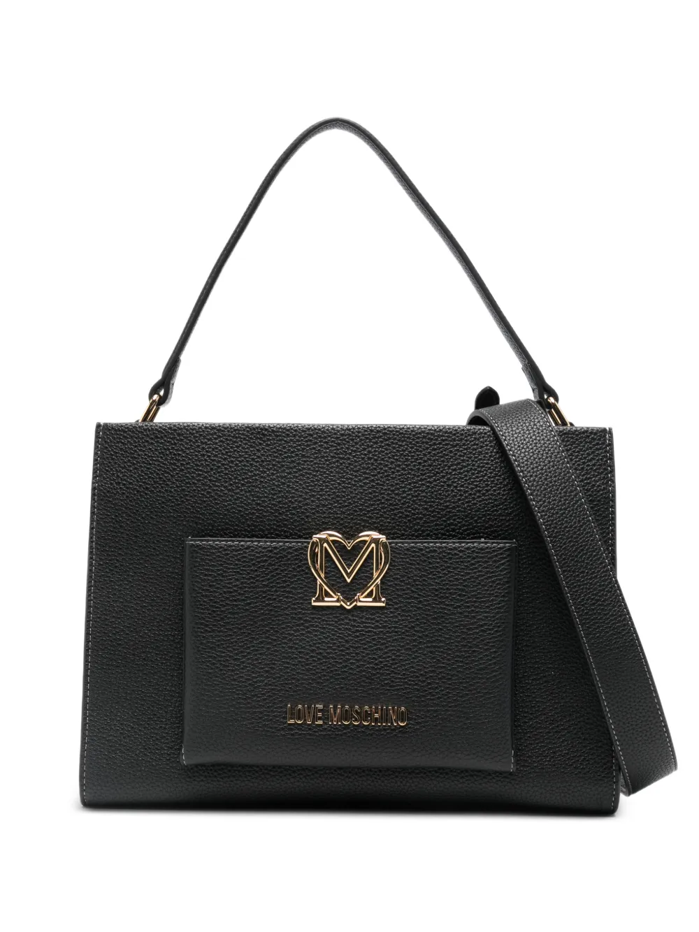 Love Moschino logo-plaque tote bag - Black