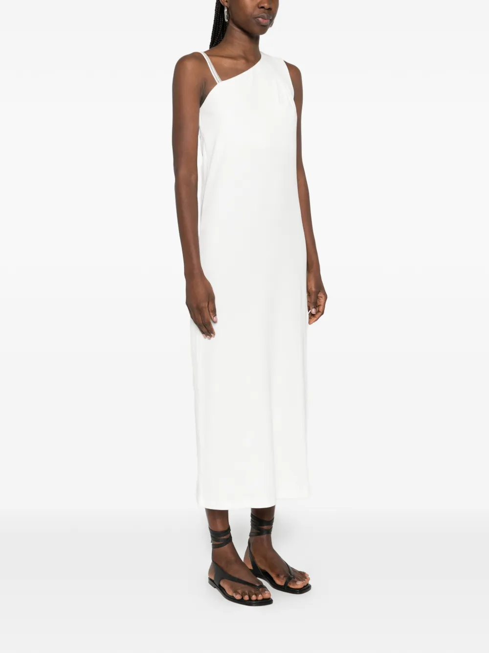  Panicale One-shoulder Midi Dress - Neutrals 