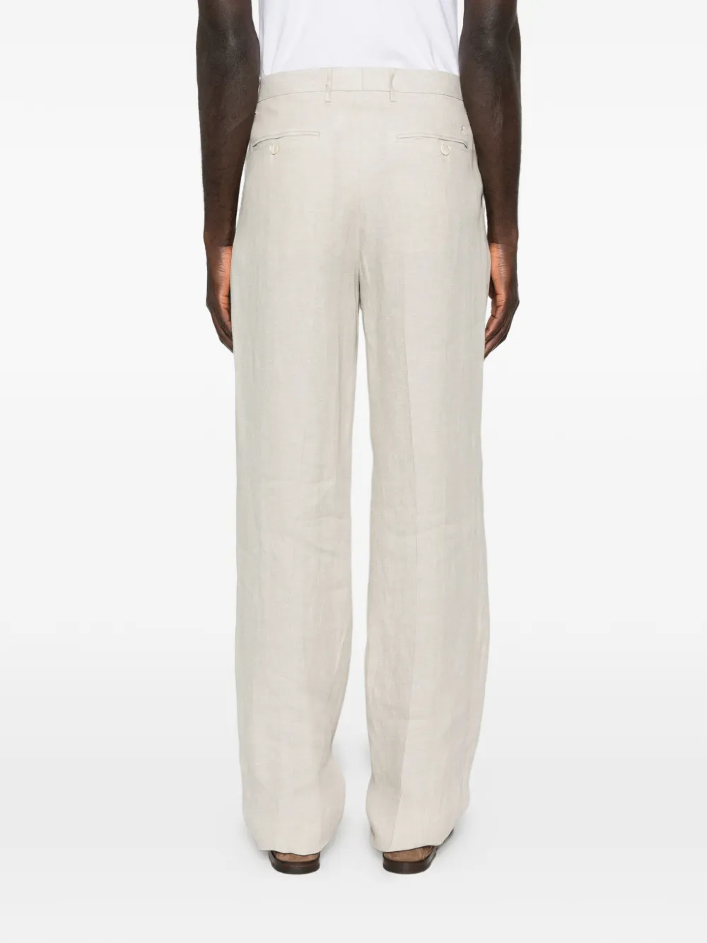 ETRO Geplooide broek met riemlussen Beige