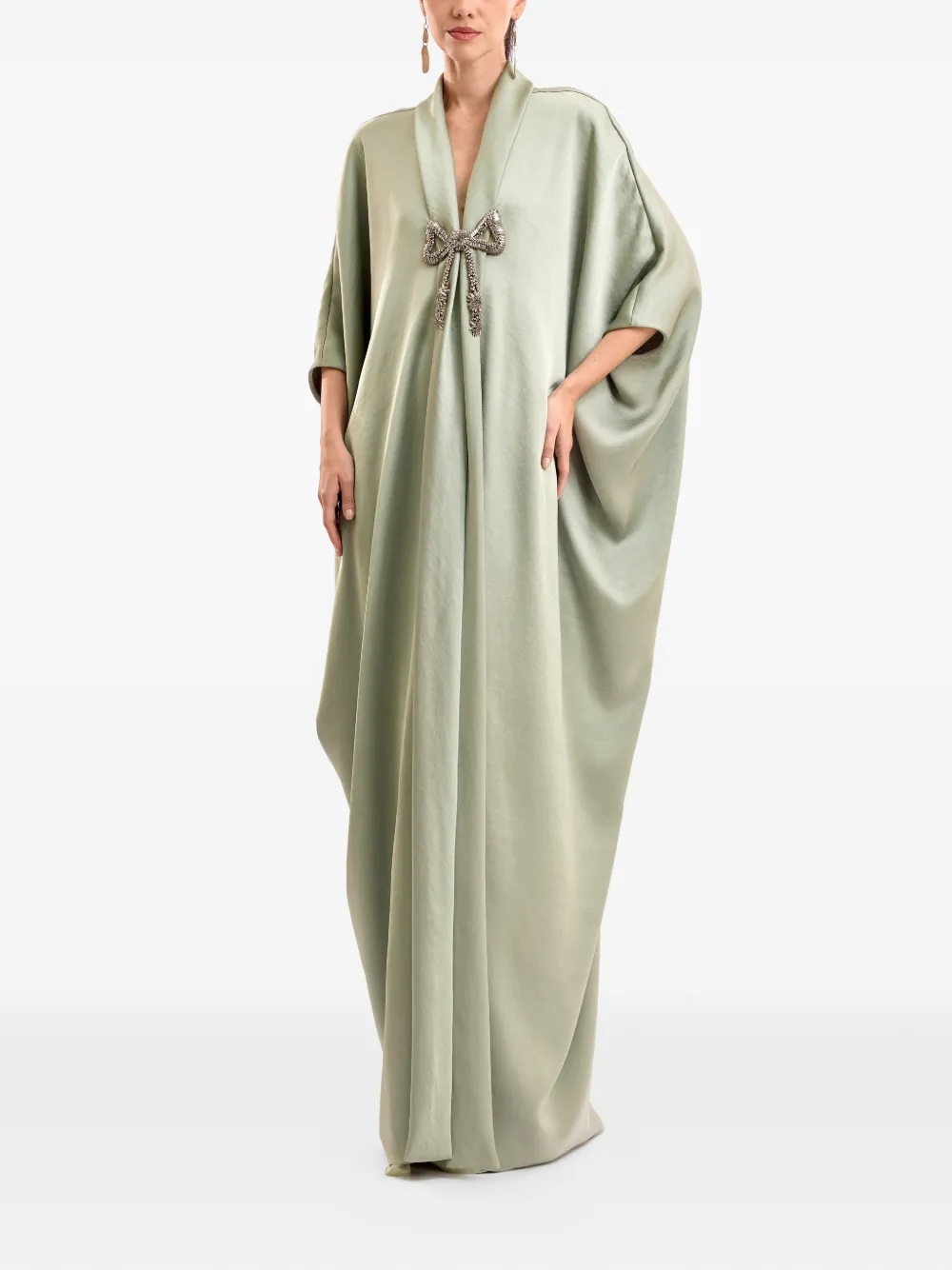 Gemy Maalouf Caftano con fiocco - Verde