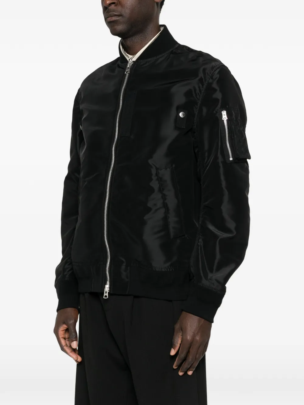  Sacai Zip-up Bomber Jacket - Black 