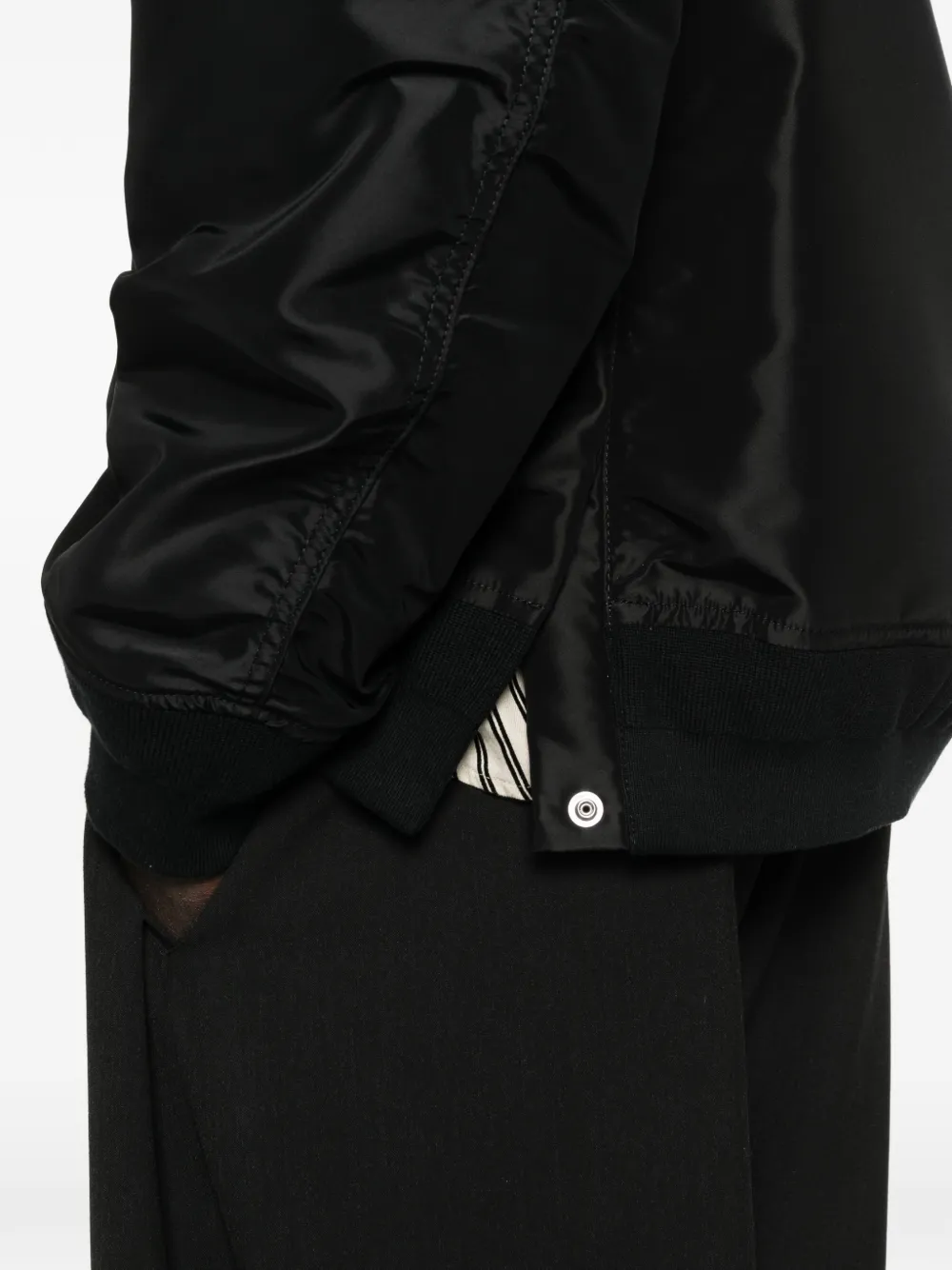 sacai Bomberjack met rits Zwart