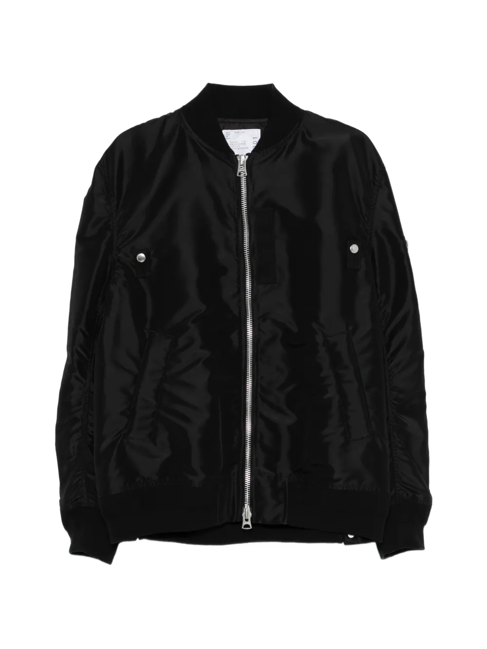 sacai zip-up bomber jacket - Black