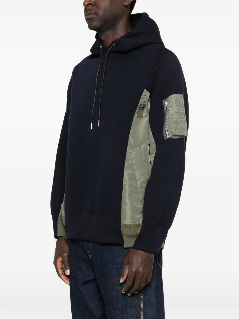 sacai Hoodie met ritszak Blauw