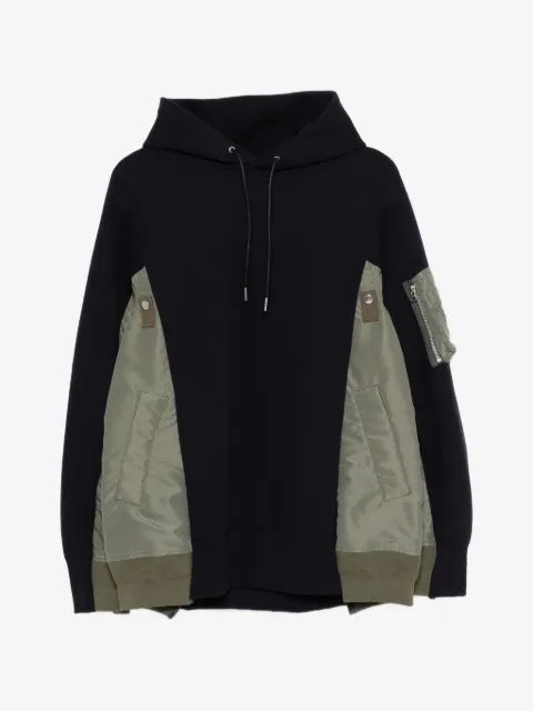 sacai hoodie con bolsillo y cierre