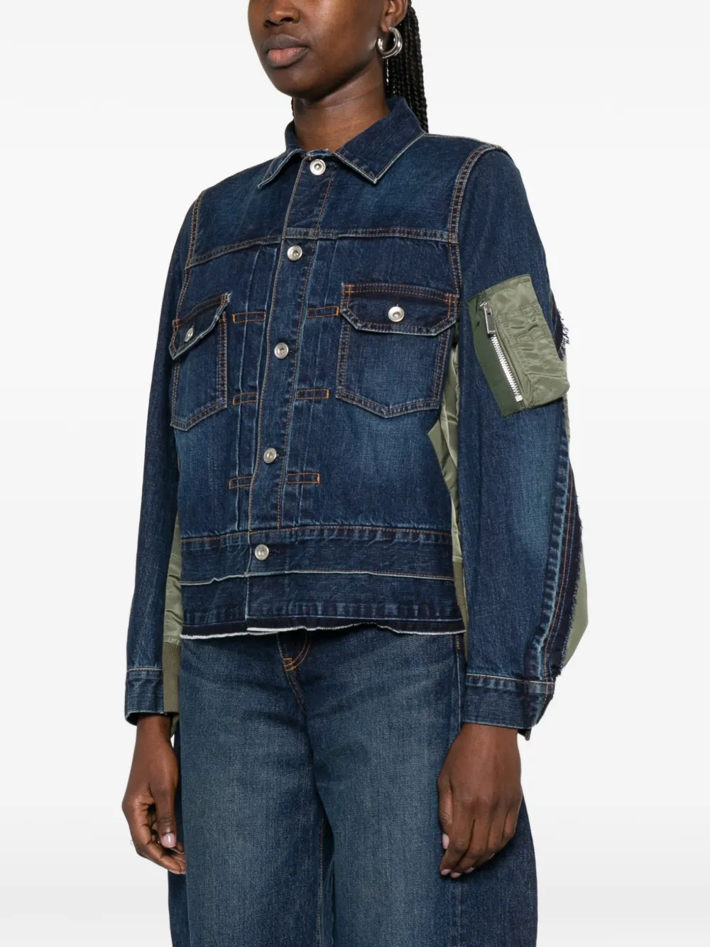 Sacai Patch Pocket Denim Jacket - Blue 