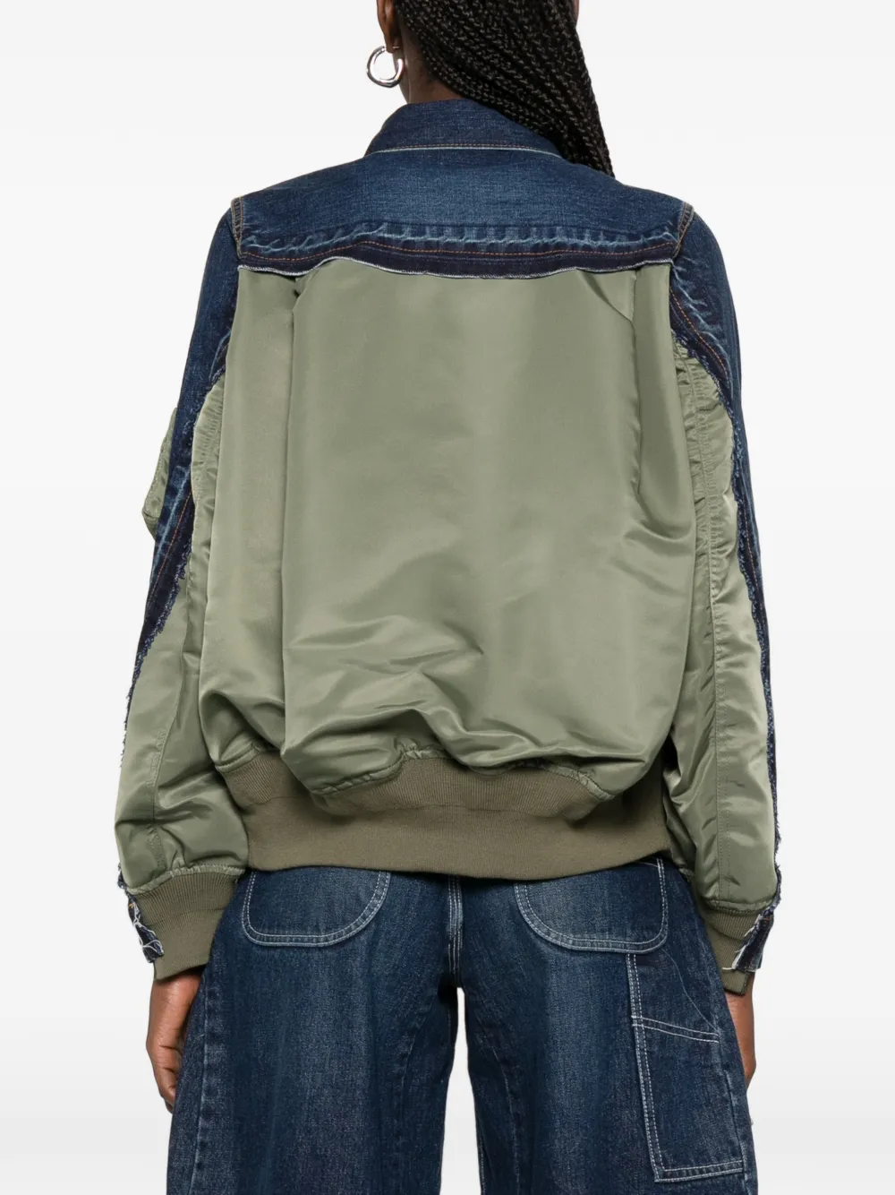 sacai Denim jack met opgestikte zak Blauw