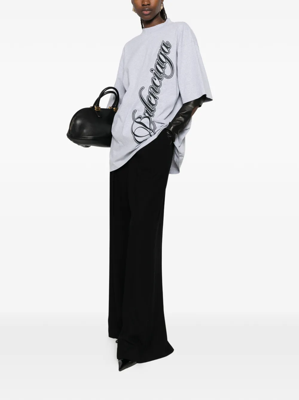 Balenciaga T-shirt met ronde hals Grijs