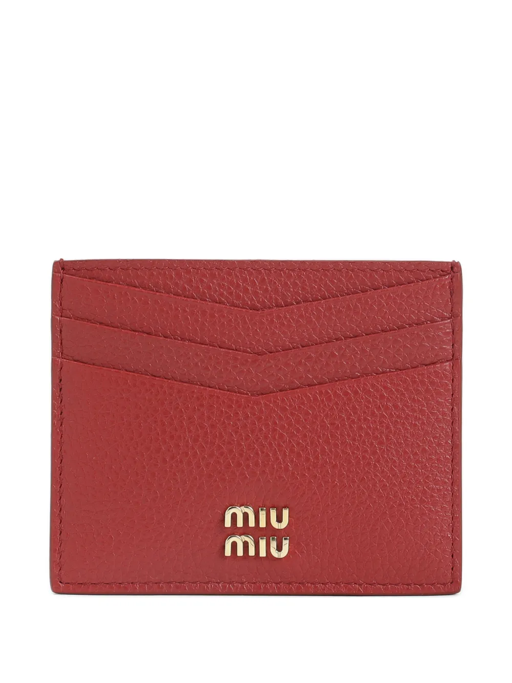 Miu Miu logo leather card holder - Rosso