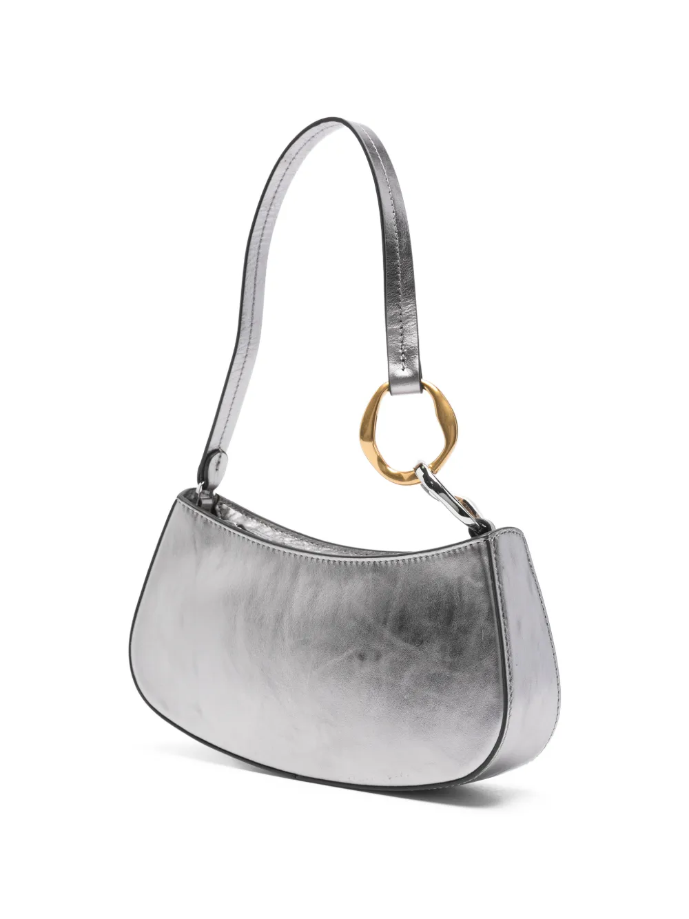  Staud Ollie Metallic Tote Bag - Silver 