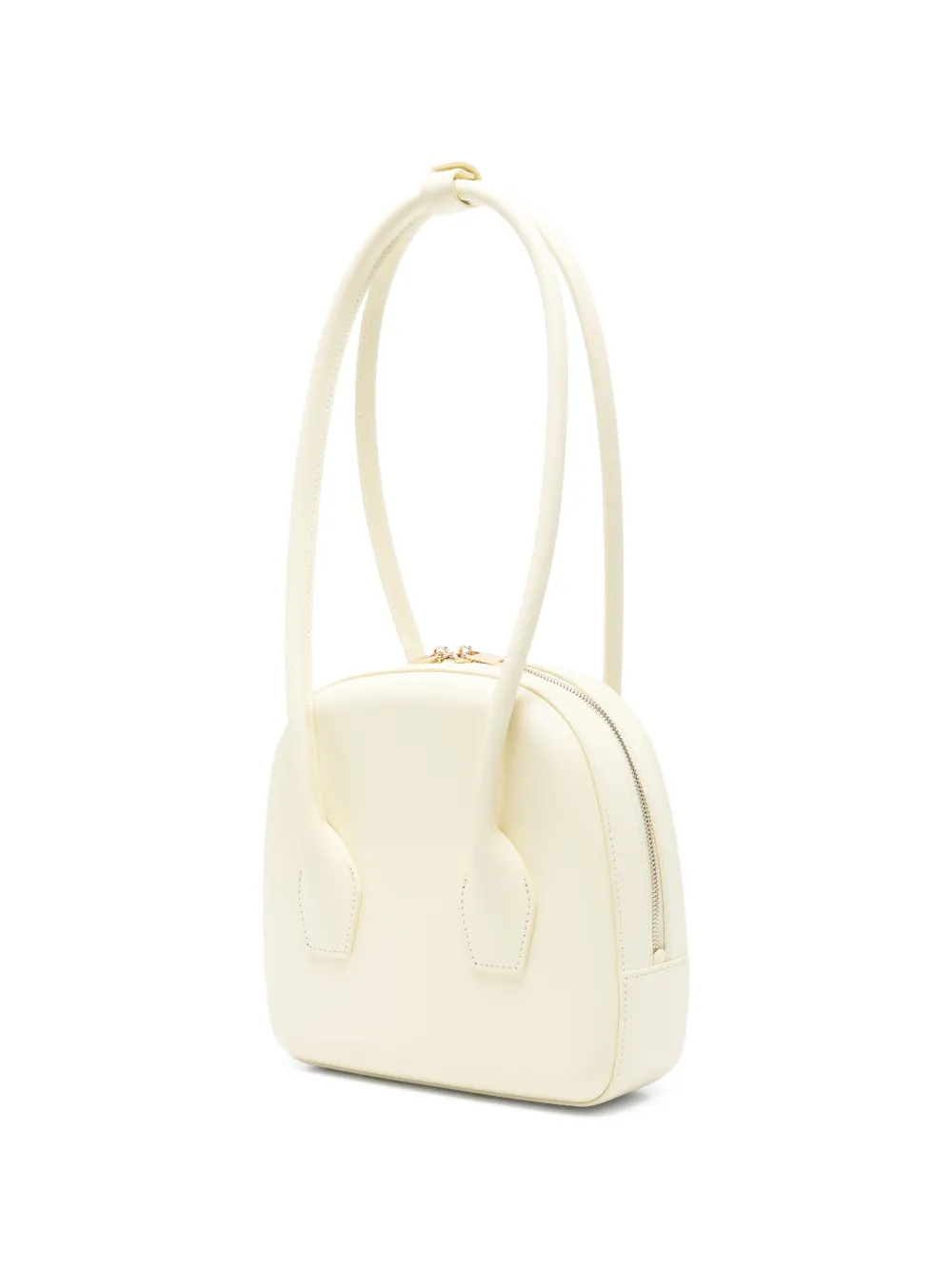  Salce Rounded Leather Shoulder Bag - Yellow 