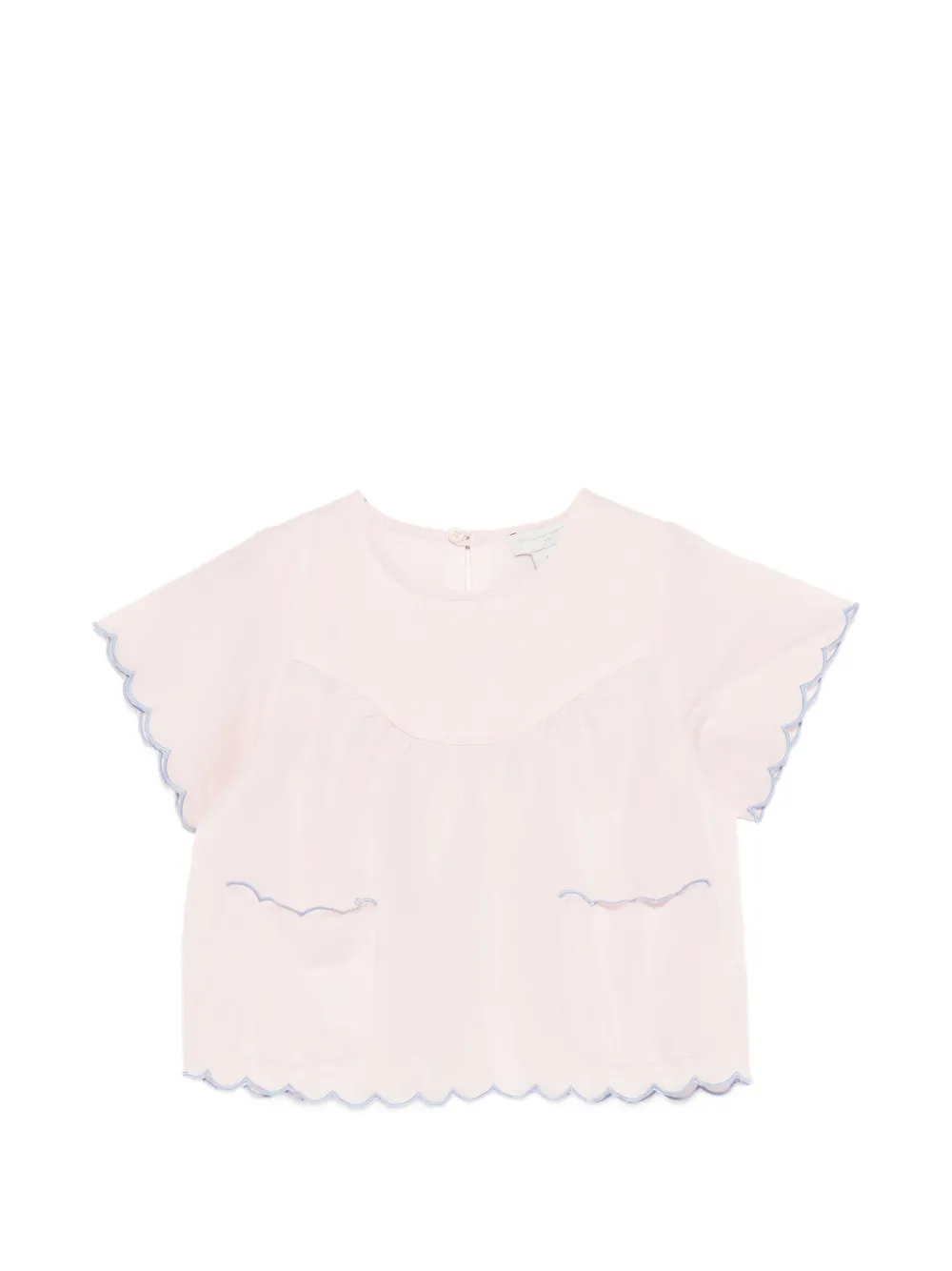 Stella McCartney Kids Top con orlo a smerlo - Rosa