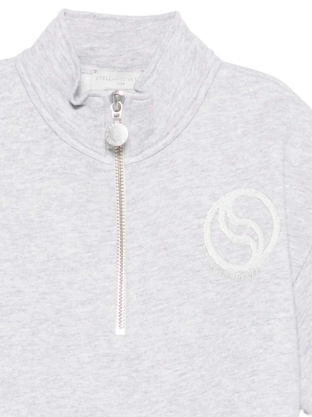 Stella McCartney Kids Sweater met opstaande hals en rits Grijs