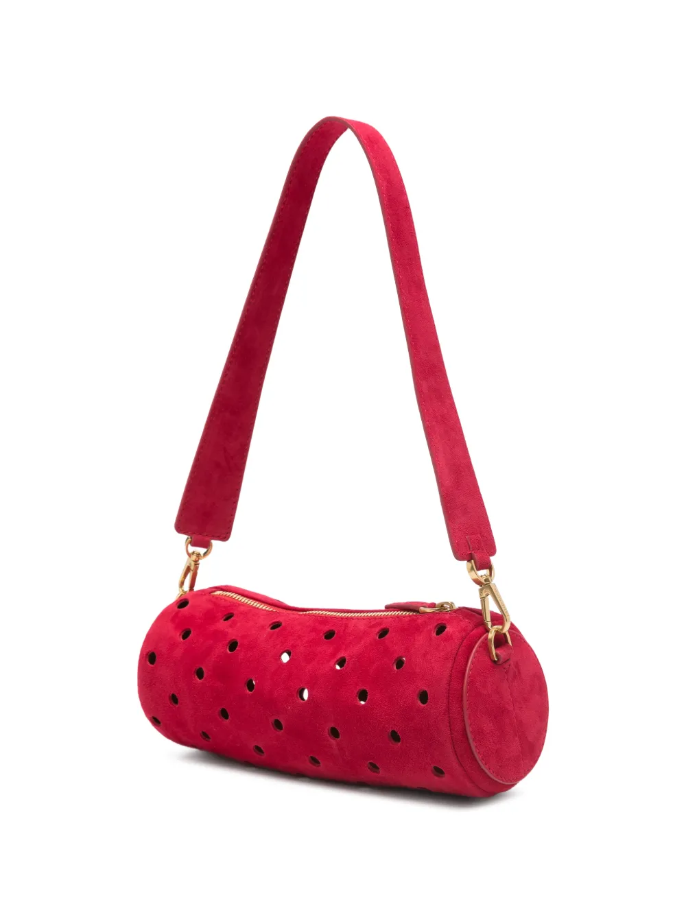  Manu Atelier Mini Cylinder Perforated Shoulder Bag - Red 