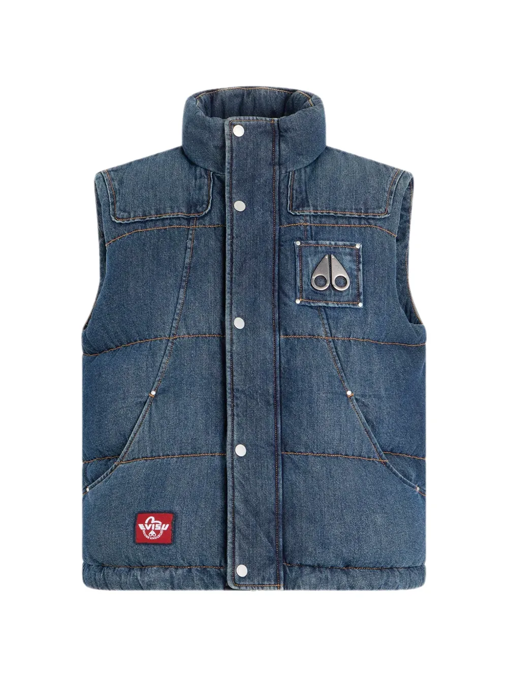 Moose Knuckles x Evisu padded logo-patch gilet - Blue