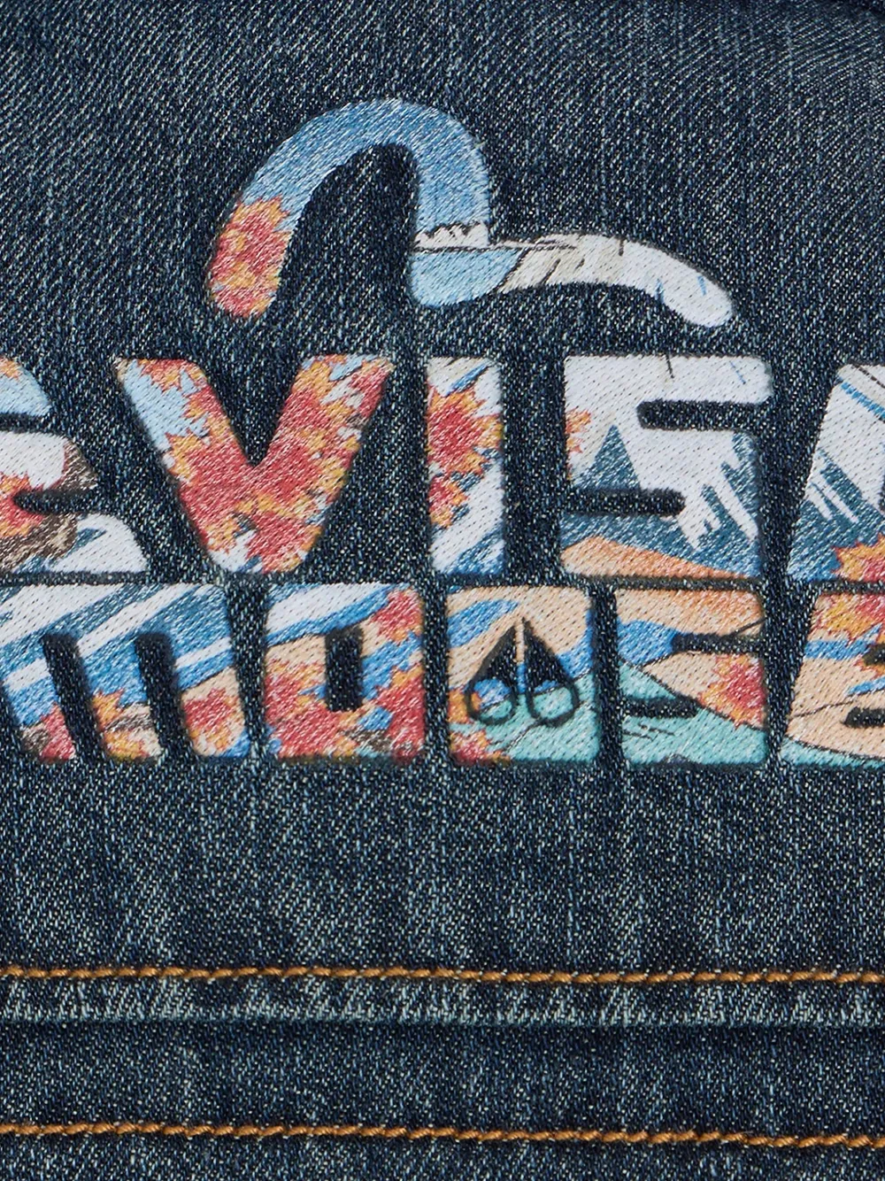 Moose Knuckles x Evisu bodywarmer met logopatch Blauw