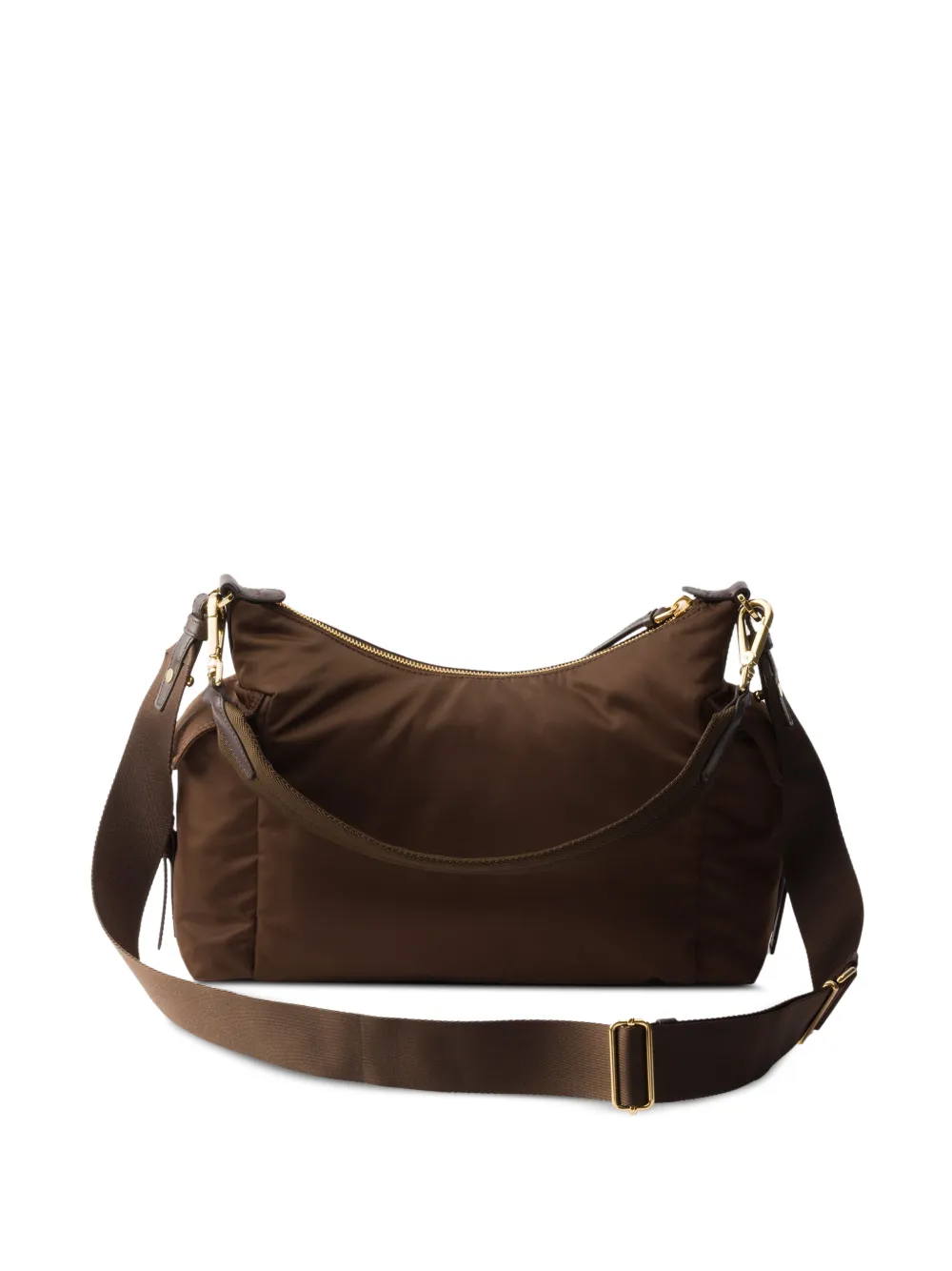 Prada Grote Explore ewatteerde schoudertas Bruin