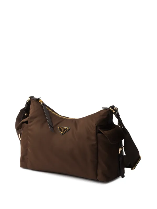 Prada Large Explore Padded Shoulder Bag | Brown | FARFETCH