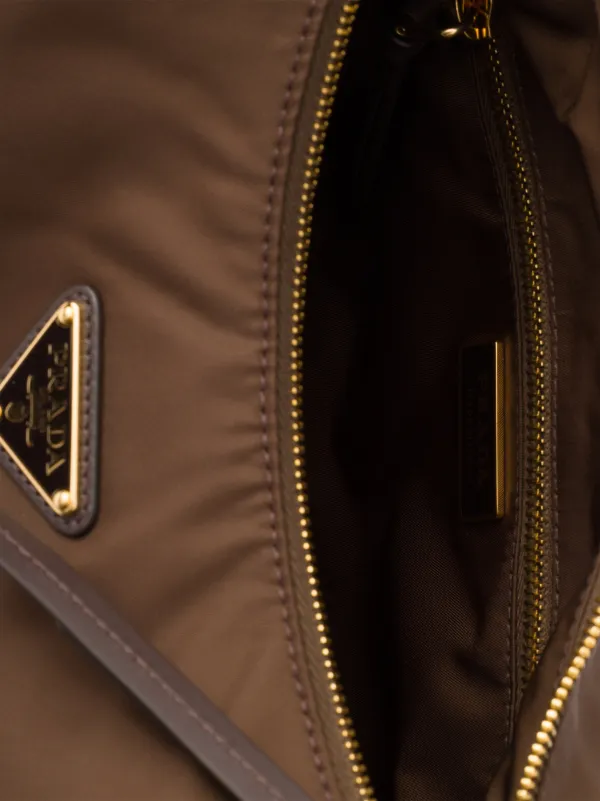 Prada Large Explore Padded Shoulder Bag | Brown | FARFETCH