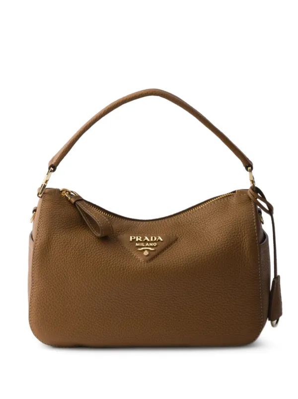 PRADA ハンドバッグ レザー ブラウン　革　ショルダー Prada レザー ショルダーバッグ | ブラウン | FARFETCH JP