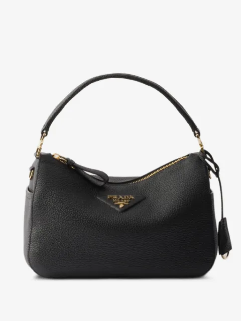 Prada small logo-plaque leather shoulder bag