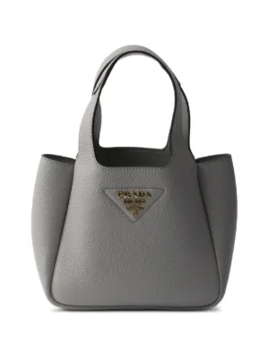 PRADA パーティーバッグ グレー Prada Double Small Saffiano Leather Tote Bag | Grey | FARFETCH