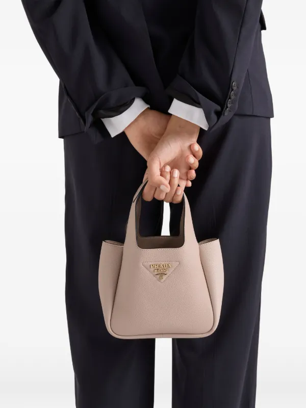 Prada Mini Leather Tote Bag | Pink | FARFETCH ZA
