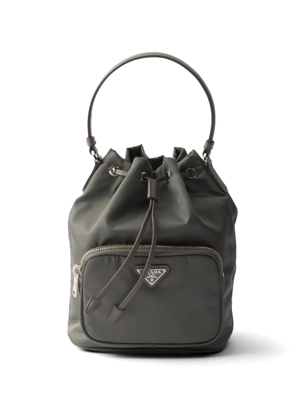 Prada Duet drawstring bucket bag - Grigio