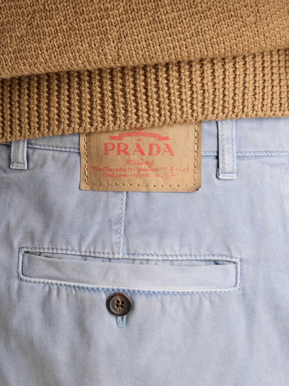 Prada ウォッシュドギャバジンパンツ | ブルー | FARFETCH JP