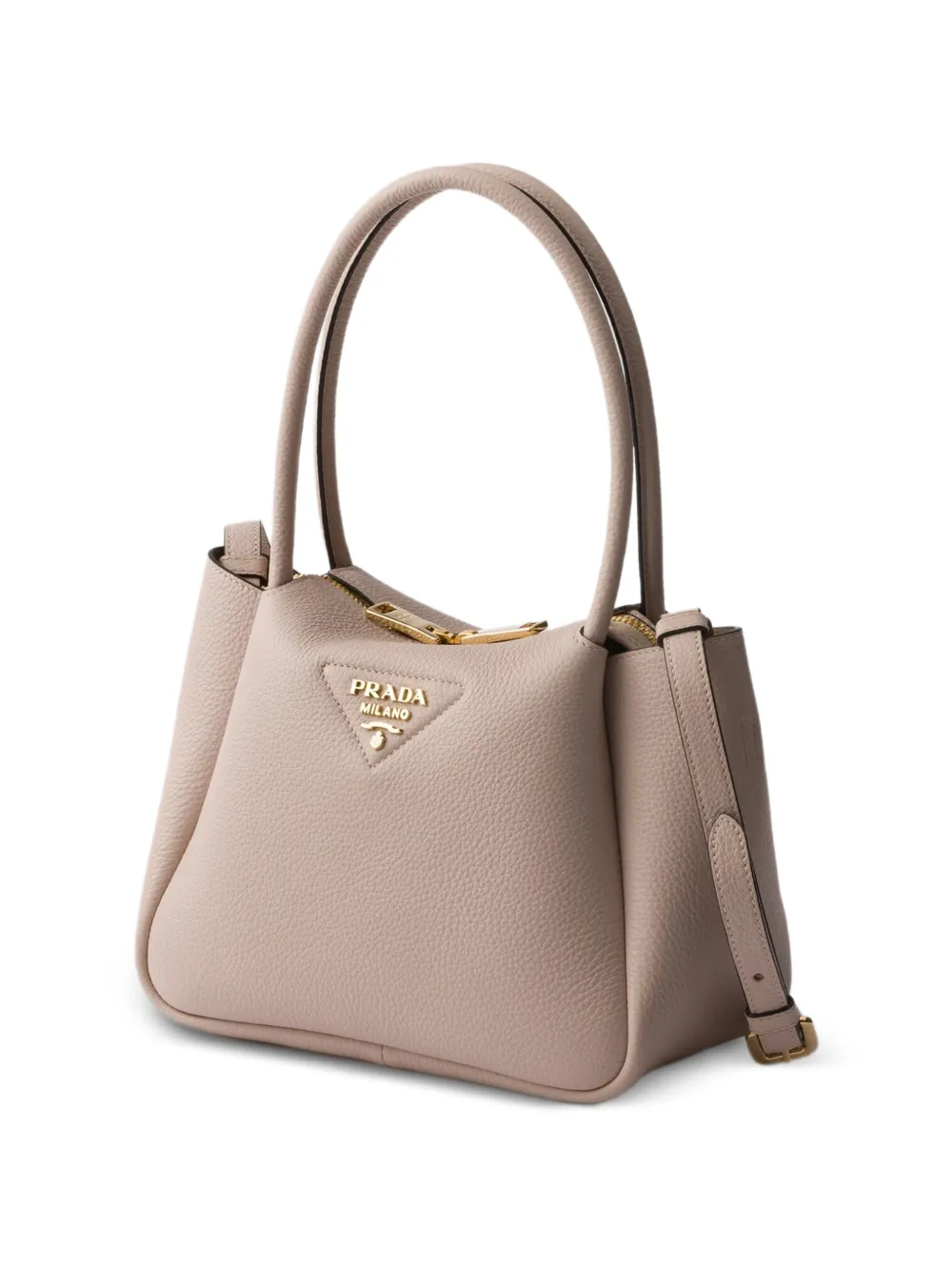 Prada Leather Tote Bag - Neutrals 