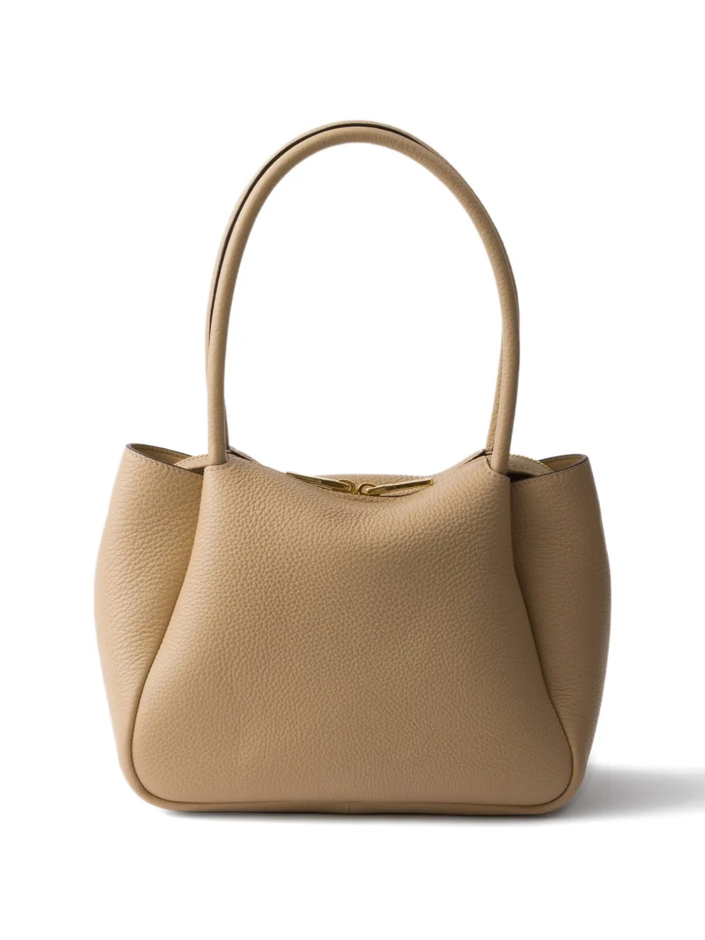 Prada leather logo-detail tote bag - Beige