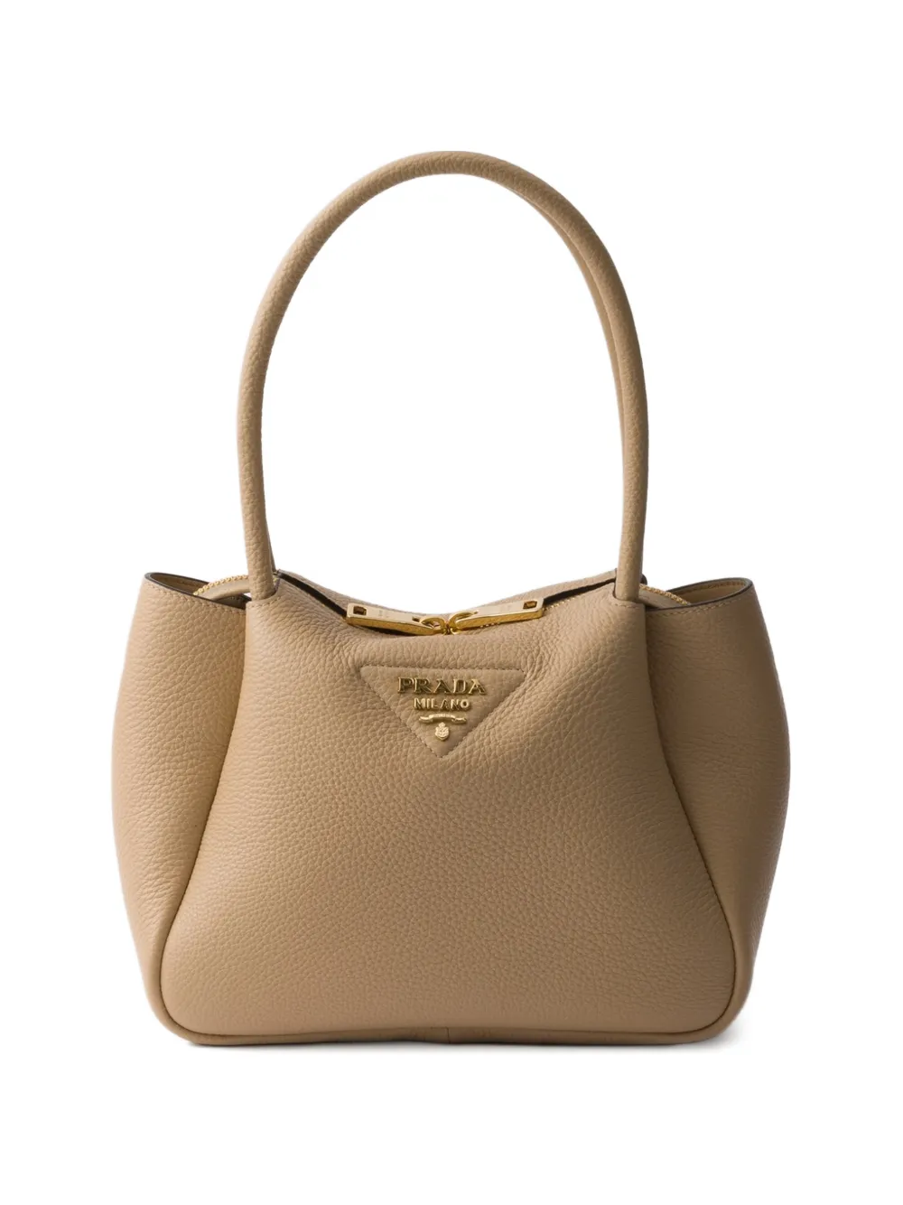 Prada leather logo-detail tote bag - Toni neutri