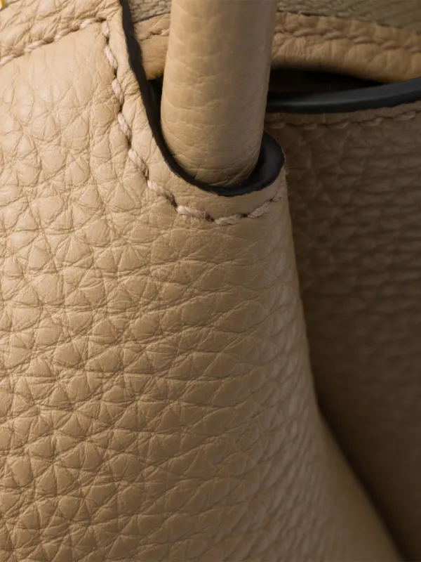 Prada Leather logo-detail Tote Bag | Neutrals | FARFETCH